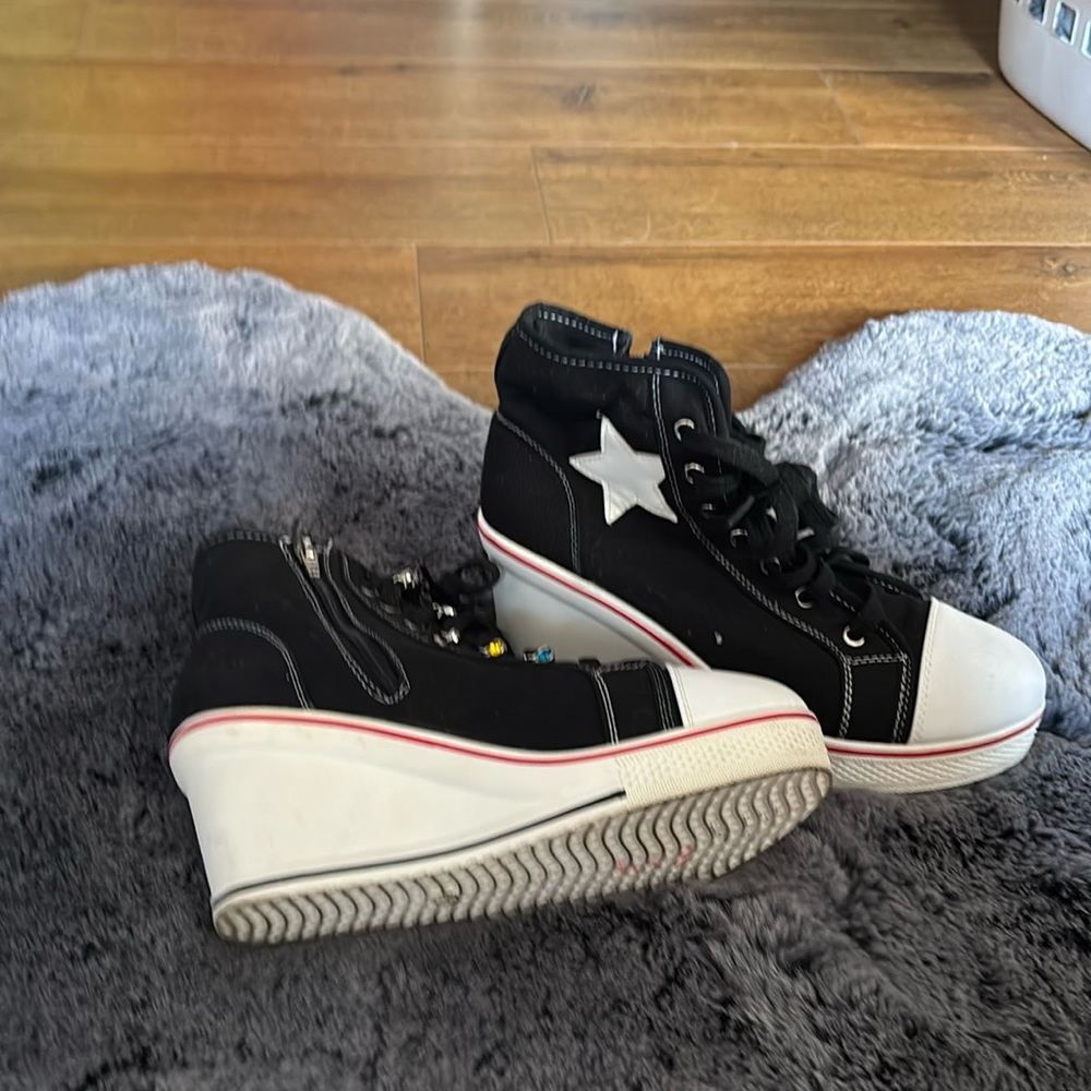Cute custom sneaker style wedges